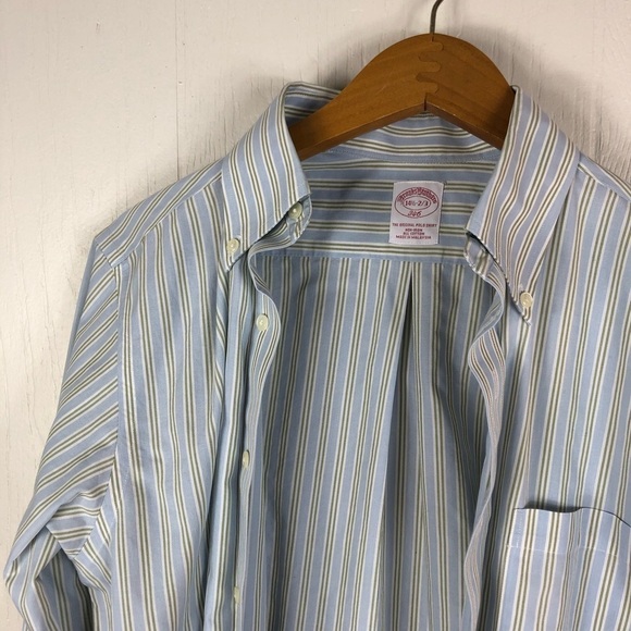 Brooks Brothers no iron striped button up 14.5” - Picture 3 of 6